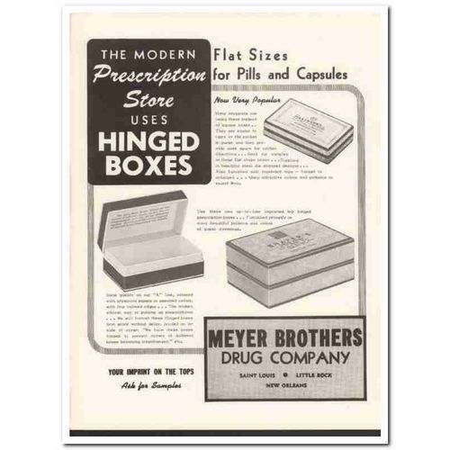 meyer brother drug company 1952 hinged boxes medical vintage ad