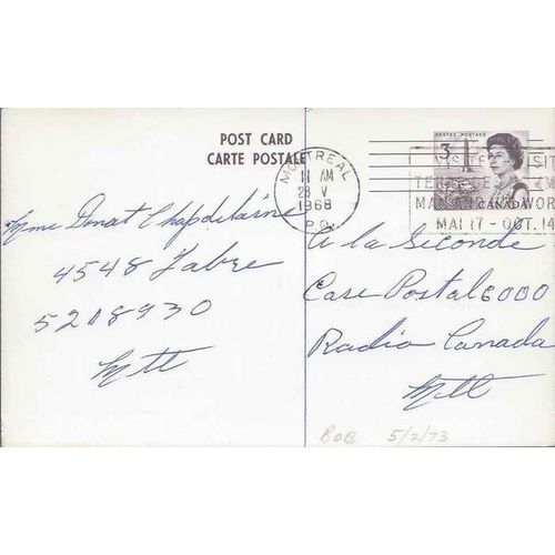 Canada #P99 Precancelled Postal Card USED Dated Centennial 1968