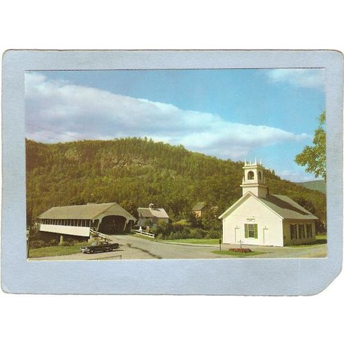 NH Stark Covered Bridge Postcard Stark Bridge Over Ammonoosuc River World ~441