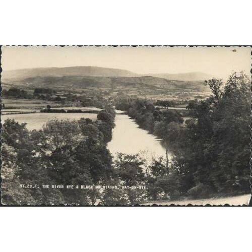 Hay-on-Wye, Powys - River Wye & Black Mountains - Friths postcard c.1930s