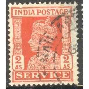 India 1939 - SG O147 - KGV1 2a orange (SERVICE) used 3