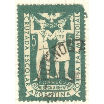 Argentina stamps - 1947 - 5c green - Youth Crusade for World Peace - used