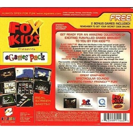 Fox Kids eGames Pack (PC-CD, 2000) for Windows 95/98/ME - NEW CD in SLEEVE