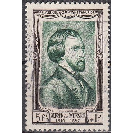 France 1951 Michel 909 O Cote (2008) 8.00 € Alfred de Musset Cachet rond