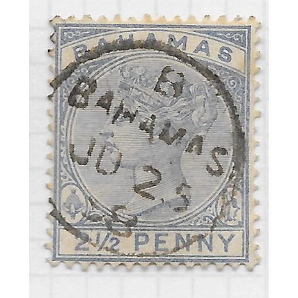 BAHAMAS 1882 QV 2.5d TWO PENCE HALFPENNY WMK CA USED CDS SG52 52 SG SON