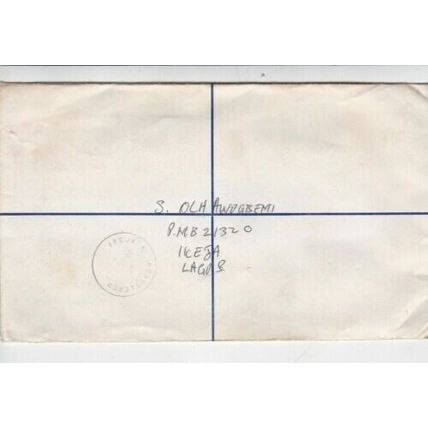 Nigeria 1982 Ikeja-Wallington UK Registered Cover written VGC