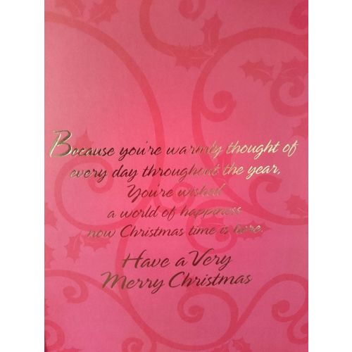 Christmas Cards Flower 02 - Large 27.5cm x 18cm approx - REDUCED