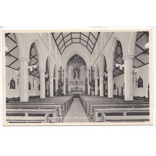 St Swithun's Church Interior Waverley Road Southsea Hampshire Postcard