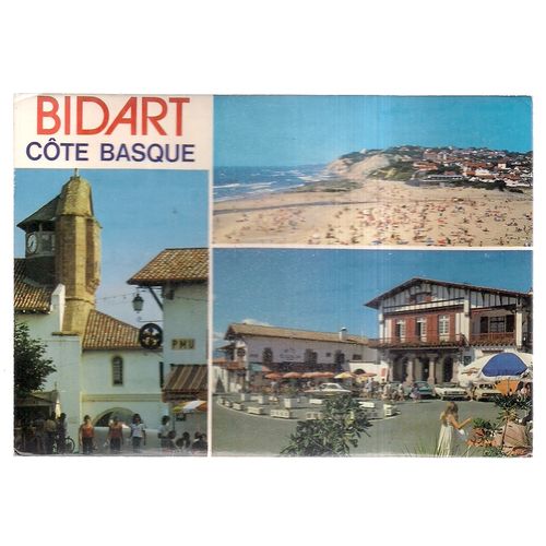 BIDART, COTE BASQUE used postcard 1986 postmark =