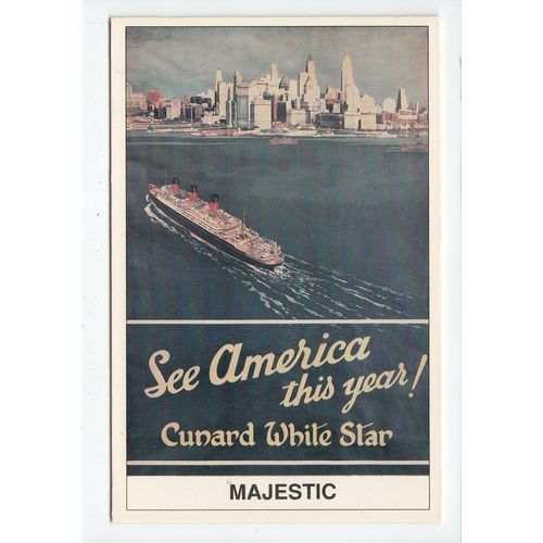 Cunard White Star Majestic Modern 1990 Marine Art Posters Postcard 22