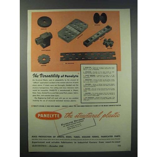1943 Panelyte Plastic Ad - The Versatility