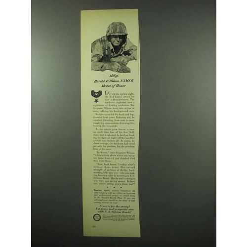 1953 U.S. Defense Bond Ad - M/Sgt. Harold E. Wilson