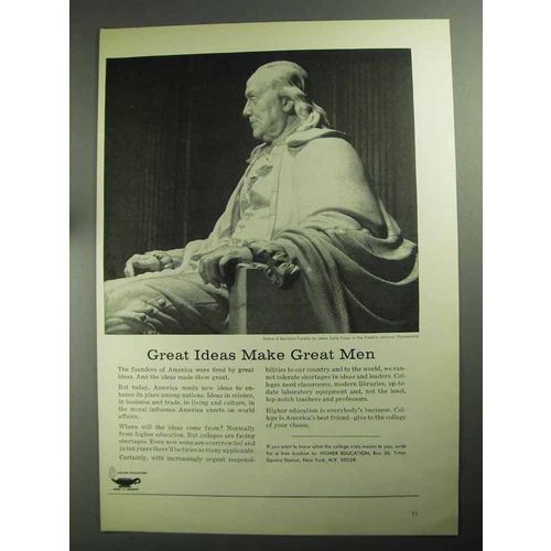 1968 Higher Education Ad - Great Ideas Make Great Men