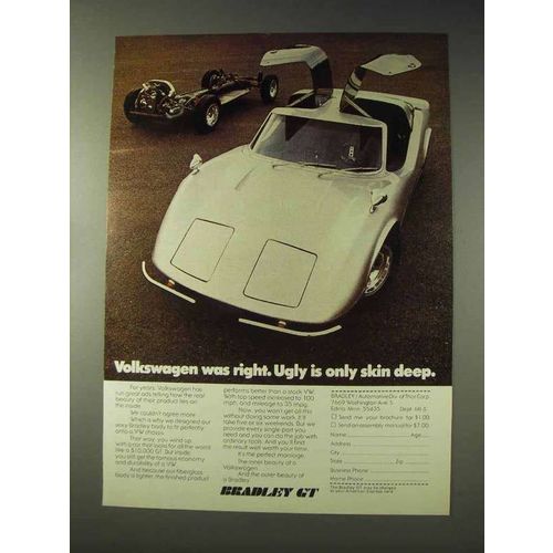1975 Bradley GT Car Kit Ad - Ugly is Only Skin Deep