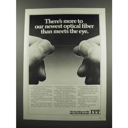 1983 ITT Optical fiber Ad - More Than Meets the Eye