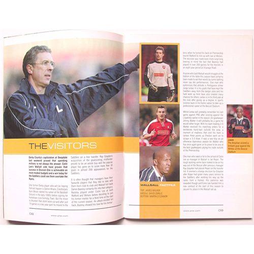 2002-03 PRESTON NORTH END v WALSALL (Excellent Condition No Writing)