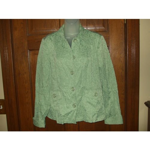 Christopher & Banks Light Green Stretch Shirt Jacket - Size S