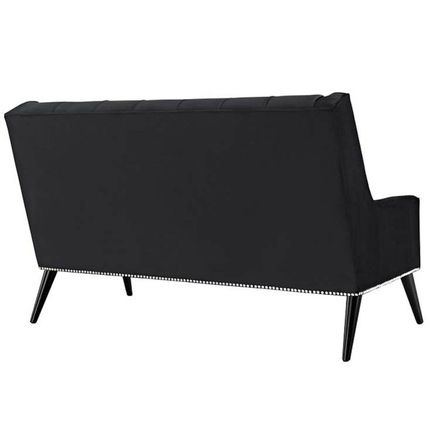 Velvet Love Seat Banquette Antique Nickel Nail Head Trim Black, Gray, Ivory, Blu