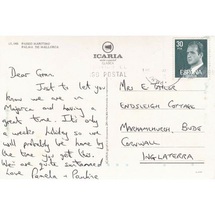 Palma De Mallorca Paseo Maritimo Spain Postcard posted VGC
