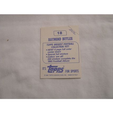 Raymond Butler 1983 Topps STICKER NO. 18