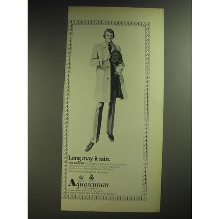 1974 Aquascutum Regent Topcoat Advertisement - Long may it rain