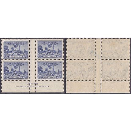Australia 1936 CENT of SOUTH AUSTRALIA 3d ASH IMPRINT [SG162/ACSC172z] VFMNH