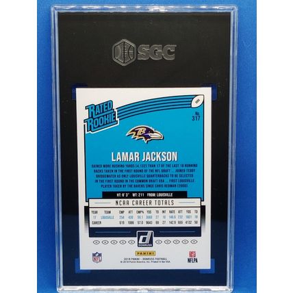 2018 Donruss #317 Lamar Jackson RR RC SGC Graded 10