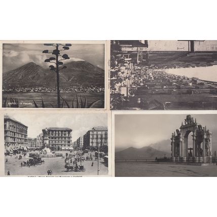 Napoli Piazza Ferroria Il Vesuvio Antica Fontana Di S Lucia 4x Postcard s
