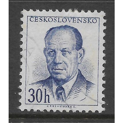 CZECHOSLOVAKIA 1953 PRESIDENT ZAPPTOCKY 30H BLUE SG 780 FINE USED