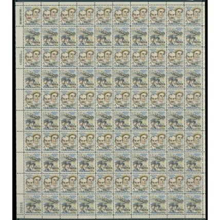 Wright Brothers Sheet of One Hundred 31 Cent Airmail Postage Stamps C91-92