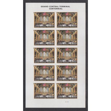 4739, Mint $19.95 Grand Central Station Pane of 10 Stamps - Stuart Katz