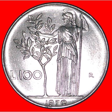 GODDESS MINERVA (1954-1989): ITALY ★ 100 LIRAS 1970R LUSTRE★LOW START★NO RESERVE