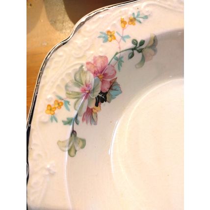 Vintage Papoco Fruit Bowl Pink Floral Pattern Circa 1930 By Paden City Set of 4