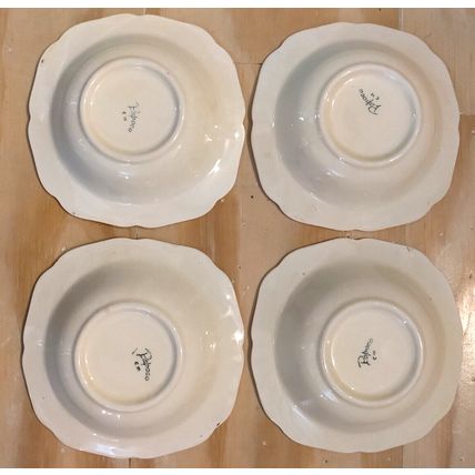 Vintage Papoco Fruit Bowl Pink Floral Pattern Circa 1930 By Paden City Set of 4