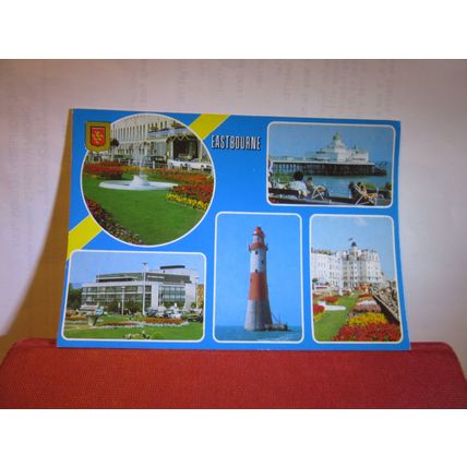 multiview, EASTBOURNE, SUSSEX used postcard.by Golden Shield #