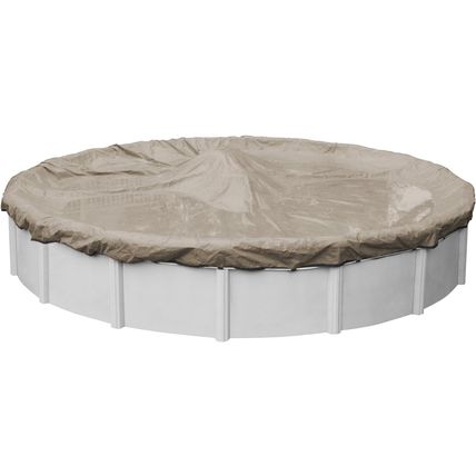 Robelle Superior Pool Cover for 12 ft Above Ground Pools (6021-4)-TAN-NEW-FAST