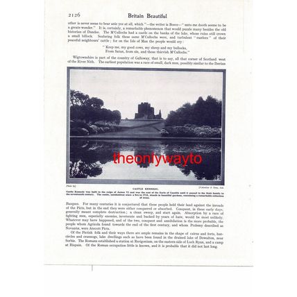 Dunksey Castle (Castle Kennedy, Reverse), Wigtownshire, Book Illustration, c1920