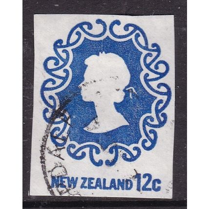 New Zealand 12c Queen Elizabeth II Stationary Cut Out VGC