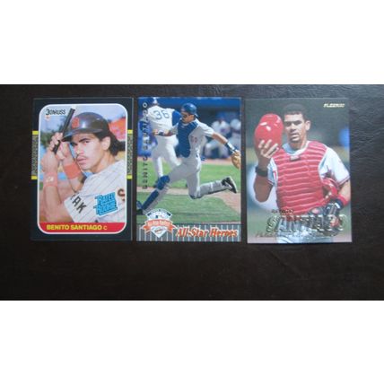 Three (3) Benito Santiago Baseball Cards (See Pictures and Description Below)