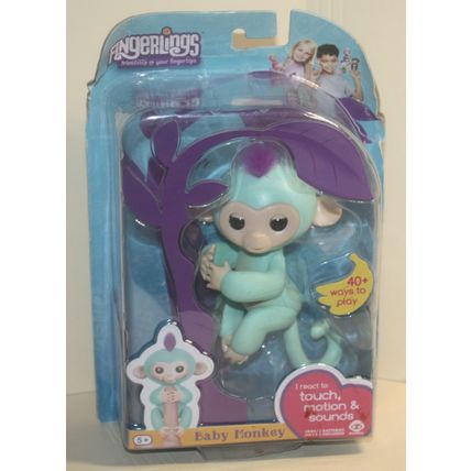 2016 WowWee Fingerlings Baby Monkey Turquoise Zoe - Sealed