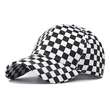 Checker Baseball Caps For Women Men Grid Lattice Casual Fitted Hat UK New