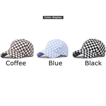 Checker Baseball Caps For Women Men Grid Lattice Casual Fitted Hat UK New