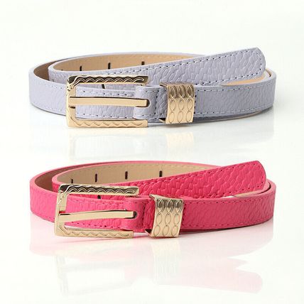 versatile women's leather thin belt vintage chic pattern decorative waist belt