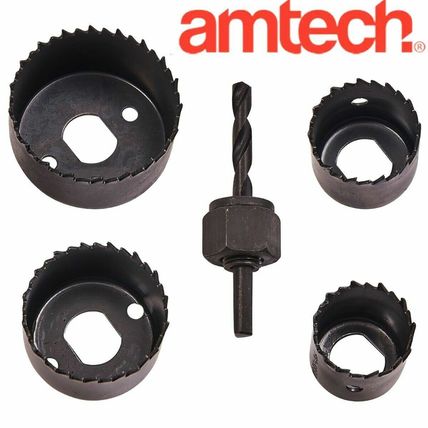 5Pc Strong HOLE SAW SET 32/35/44/55mm Carbon Steel Round/Circular Cutter Mandrel