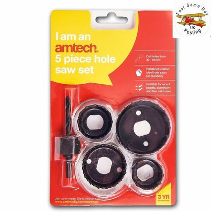 5Pc Strong HOLE SAW SET 32/35/44/55mm Carbon Steel Round/Circular Cutter Mandrel