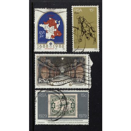 South Africa Group of 4 stamps - good perfs nice franking off paper GC