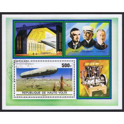 Upper Volta Zeppelin Anniversary MS 1976 CTO MI#Block 42 Sc#C237