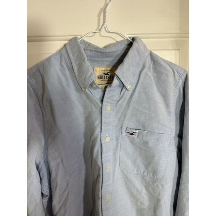 Hollister Shirt Mens X-Large Blue Collared Button Up Long Sleeve 100% Cotton