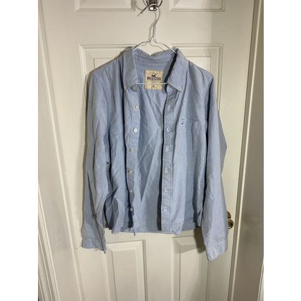 Hollister Shirt Mens X-Large Blue Collared Button Up Long Sleeve 100% Cotton