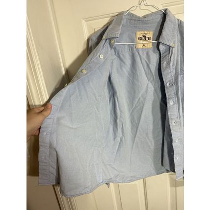 Hollister Shirt Mens X-Large Blue Collared Button Up Long Sleeve 100% Cotton